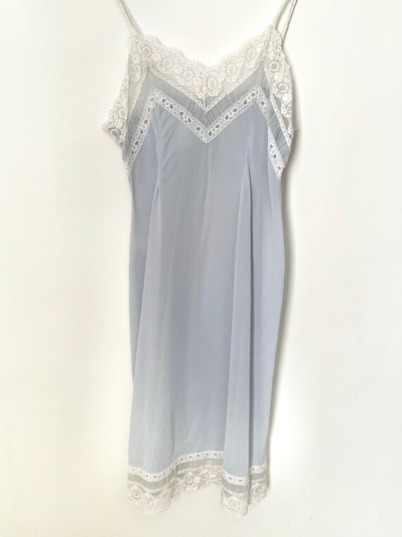 Vintage 60s Perlon Lace Sheer Nightgown Lingerie Nightie Slip M