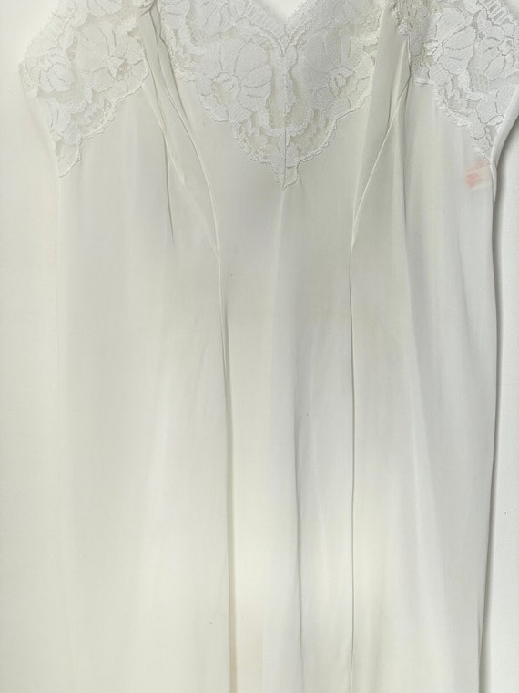 Vintage Hefferich White Midi Lace Bust Slip Dress… - image 3
