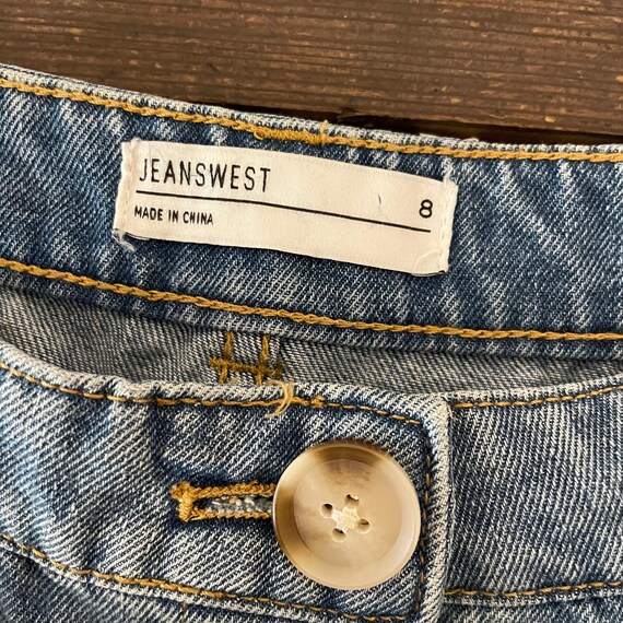 Gonna in denim di media lunghezza Jeanswest dritta blu taglia