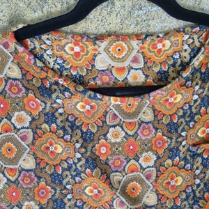 Coord Vintage Skirt Set 70s Orange Paisley T-Shirt UK10