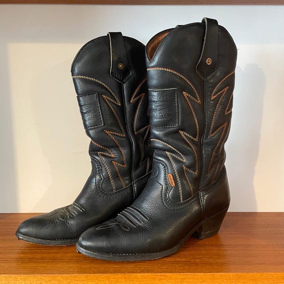 Levi's black leather boots new arrivals