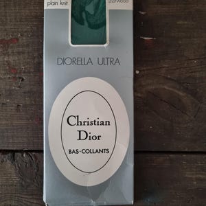 Collant vintage Dior Diorella Ultra velato 15 denari verde