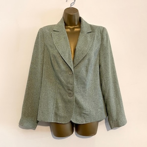 Jacket Vintage Blue Green Textured Blazer for Unique Style