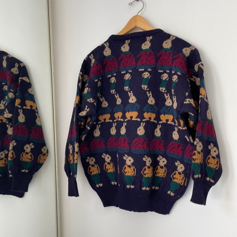 Vintage 'jumpers' Peter Rabbit Navy Blue Intarsia Knitted Jumper - Etsy