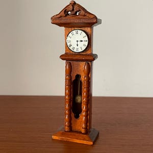 Dolls House Furniture Grandfather Clock Wooden Vintage Charm