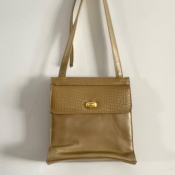 Vintage Japelle by Jane Shilton Gold Evening Handbag With Adjustable Strap Etsy