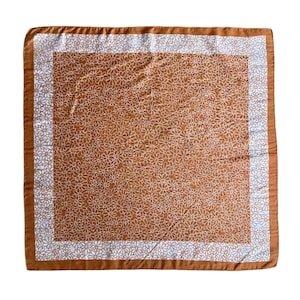The Rust Brown Floral One Vintage Scarf Handmade Unique Design