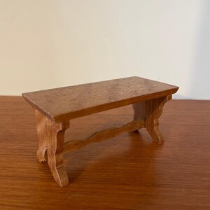 Dolls House Furniture Dining Table Two Leg Wooden Vintage Charm