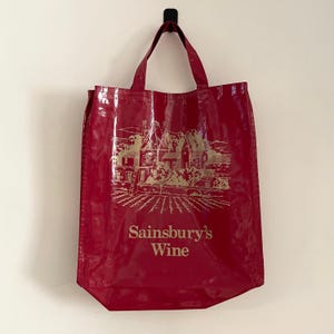 Sainsbury's Vintage Wine Red Plastic Tote Shopper Bag India
