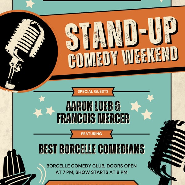 Vintage Stand Up Comedy Show Flyer, stand up comedy flyer, Stand Up Comedy Gift, Stand-Up Comedy ,karaoke night, Digital comedy event