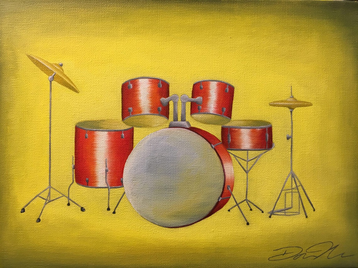 Music Drum Set Oil Painting | Etsy