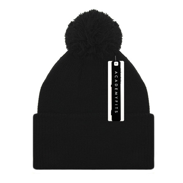 AcademyFits Quality Pom Pom Knit Warm Ultra Soft Winter Beanie 9" Cuffed Adjustable Fit Men Women Unisex Design Cuffed Ski Color Beanies