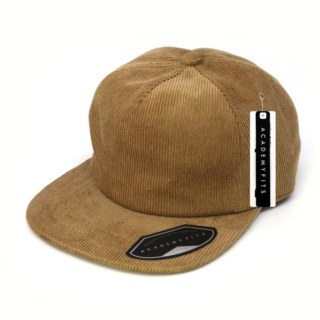 Academyfits Corduroy Vintage Painter Hat Buckle Strapback Flat Visor ...