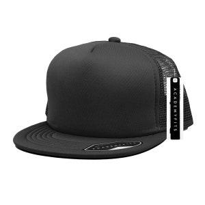Black Mesh Trucker Hat Foam Core. Blank Hat with Panels of Breathable Mesh and Adjusts. Great Deal for Black Friday Sale