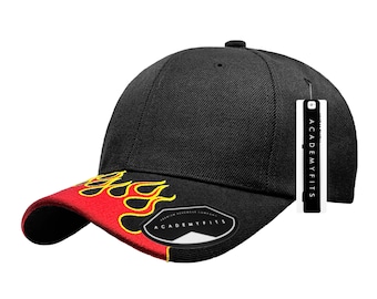 AcademyFits Flame Curve Visor Adjustable Baseball Caps #1041