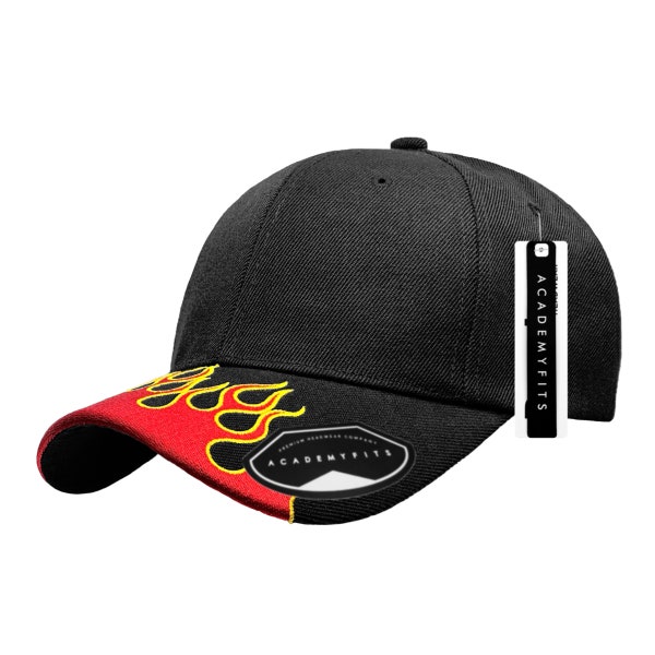 AcademyFits Flame Curve Visor Adjustable Baseball Caps #1041