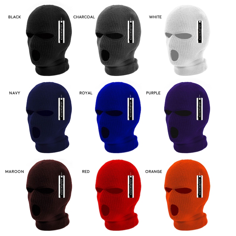 Academyfits Three Hole and One Hole Knit Ski Mask Long Beanie Etsy