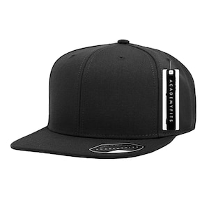 AcademyFits Premium Classic Snapback Wool Blend Adjustable Flat or Curve Visor Baseball Cap #H1013