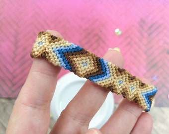 Brown and blue bracelet (10)| String bracelet | Woven bracelet | Friendship bracelet | Macrame bracelet | Hippie | handmade by nanukisarte