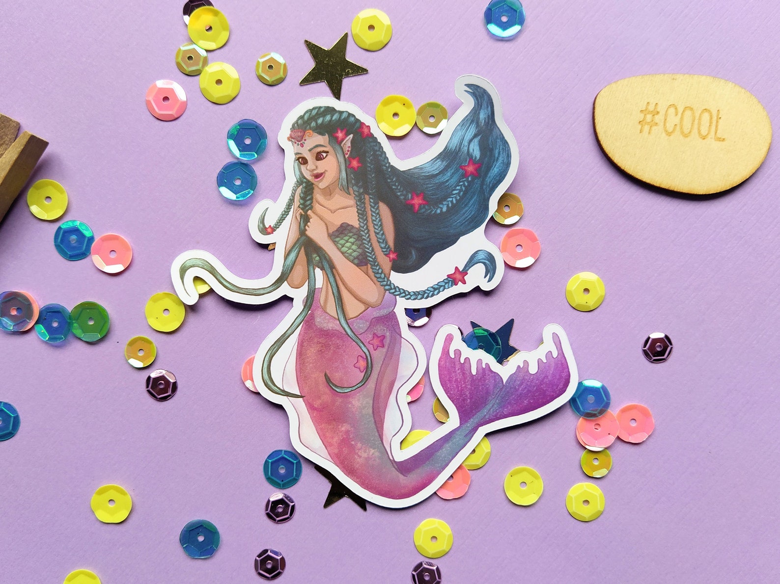 Mermaids pack Cute mermaids 11 stickers glossy sticker Etsy
