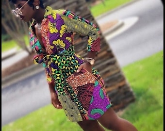 AFRIKANISCHES Hemdkleid, kurzes afrikanisches Kleid Zeemah, afrikanische Kleidung für Frauen, Jubiläumsgeschenk