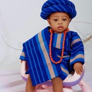 ASOOKE Outfits for Little Girls, African Attire for Kids, Asooke Iro and Buba with Autogele for girls, 1st and 2nd birthday African Outfit