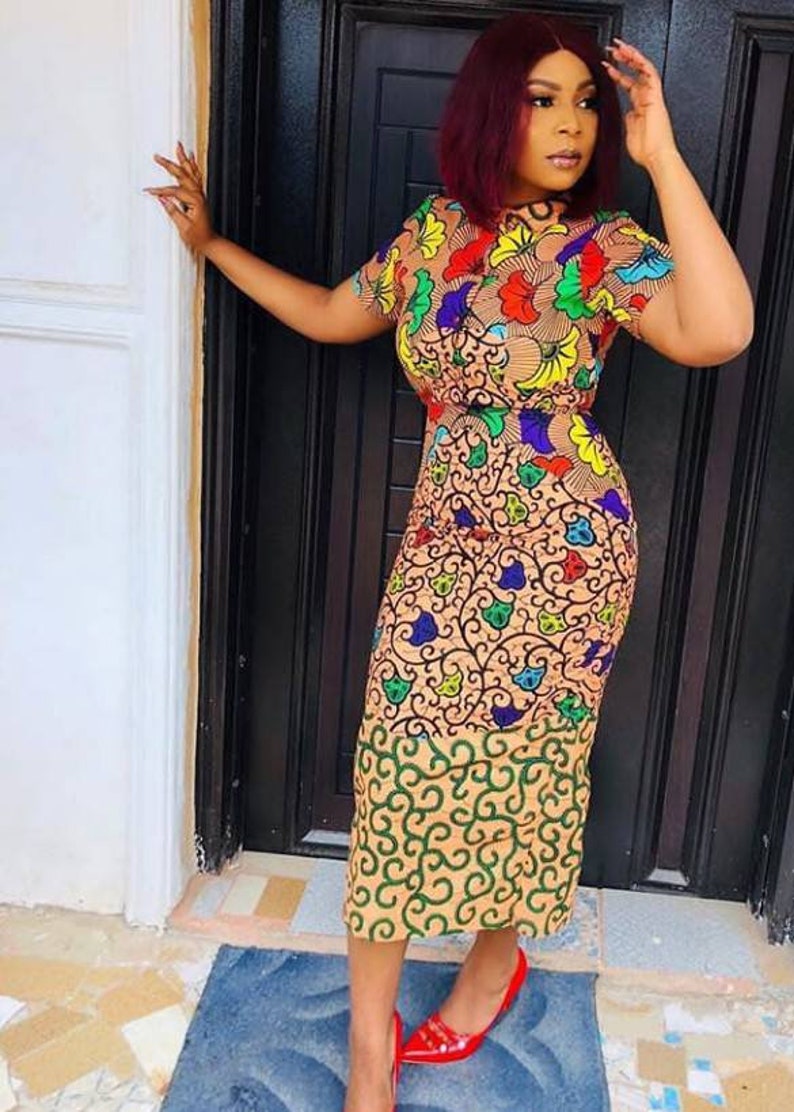 ankara midi dress