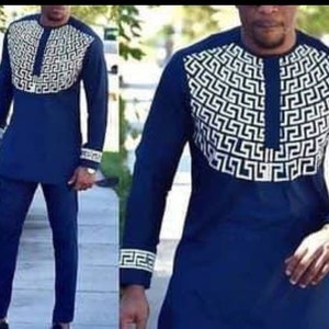 2 Piece African Dress for Men Dashiki Festival Suit Gift for Him African Attire Traditional Dashiki Men's Wedding Clothing Vintage Costume