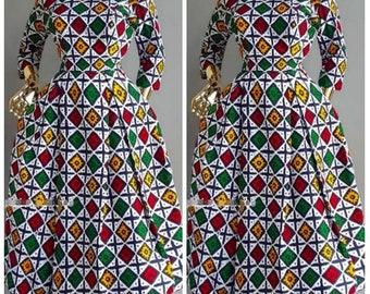 ANKARA PRINT DRESS, Romantic Ruth Gorgeous Suitable Cotton African Print Dress For Women, Unique Gift