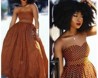 ROMANTIC DRESS, ANKARA Maxi Dress, Cute Off Shoulder Zipper Lining African Print Beautiful Maxi Dress, Gift For Wife