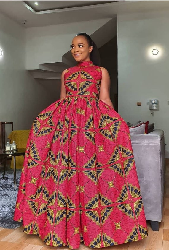 Kim African Maxi Dress African Print Dress for Women Etsy