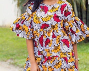 Bola African short dress / African print dress for women / Ankara short dress