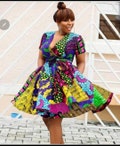 AFRICAN PRINT DRESS, Ankara Dress, Ayo Wrap Aesthetic High Quality Cotton African Fabric Short Sleeve Dress, 1st Anniversary Gift product logo