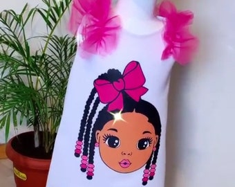 African Girls Dress | Little Girls Dress African Print Baby Dress | Sleeveless White and Pink Party Dress for Girls,