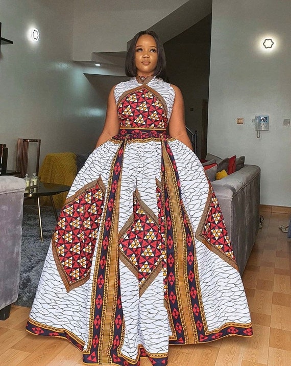 Vestido maxi africano Kim ropa africana para mujer vestido - Etsy