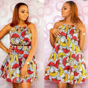 Tosin Kleid / Afrikanische Kleidung für Frauen / Ankara Midikleid / Afrikanisches Kleid für Frauen / Afrikanische Kleider