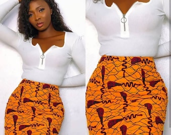 Pemi African print mini skirt / Ankara wax skirt / African print skirt for women / African clothing