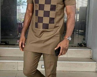2 Piece African Dress for Men Dashiki Festival Suit Gift for Him African Attire Traditional Dashiki Men's Wedding Clothing Vintage Costume