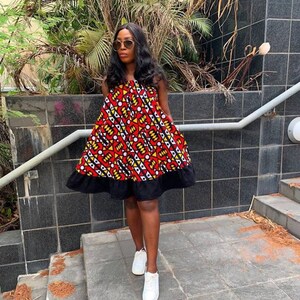 Sandy African print dress / African dress / African short dress / Ankara short dress / African print dress for women