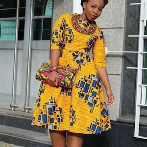 Keke African dress / African short dress / Ankara dress / African print dress for women, African dresses