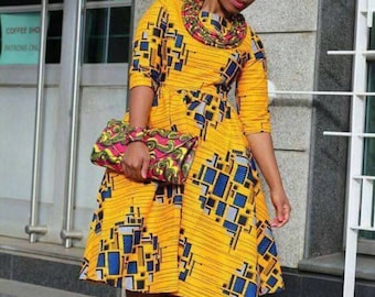 Keke African dress / African short dress / Ankara dress / African print dress for women, African dresses