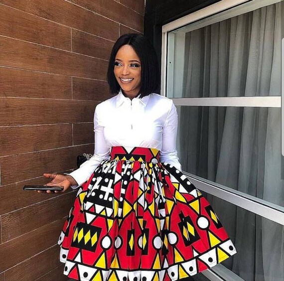 Samacaca African skater skirt with 