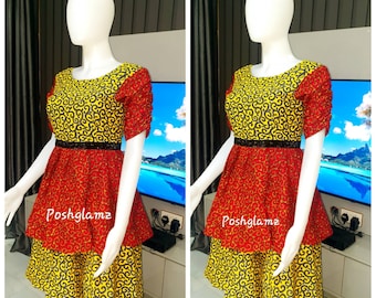 Beautiful African Dress, African Midi Dress in Ankara Prints, African Print Dress Made in Africa, African Clothing for Women