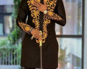 2 Piece African Dress for Men Dashiki Festival Suit Gift for Him African Attire Traditional Dashiki Men's Wedding Clothing Vintage Costume