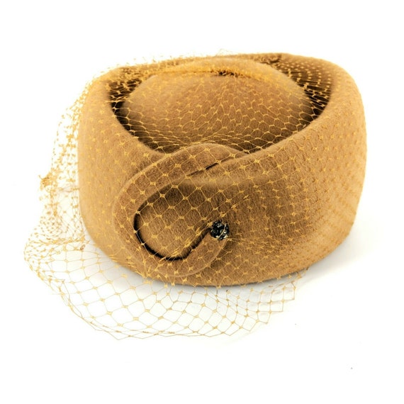 Vintage Womens Pill Box Hat Henry Pollak Wool 1960