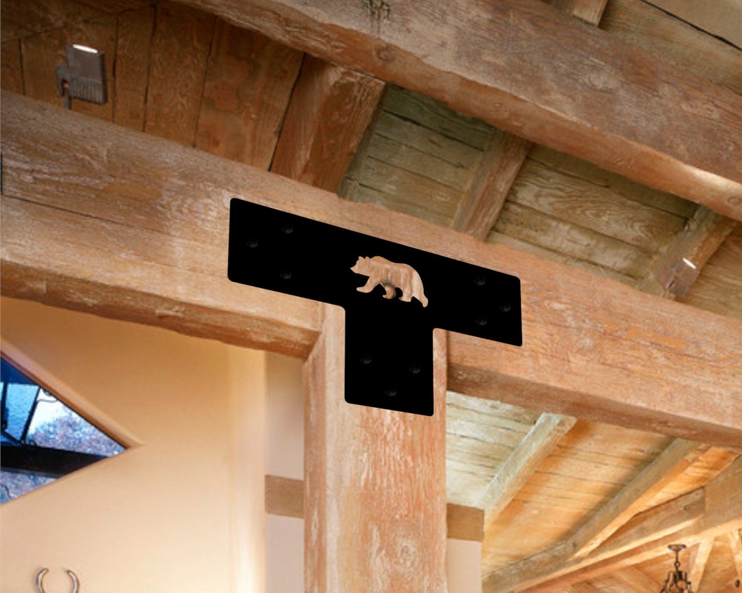 Decorative T Bracket for 6 Post, Custom Image Options Available, Wood