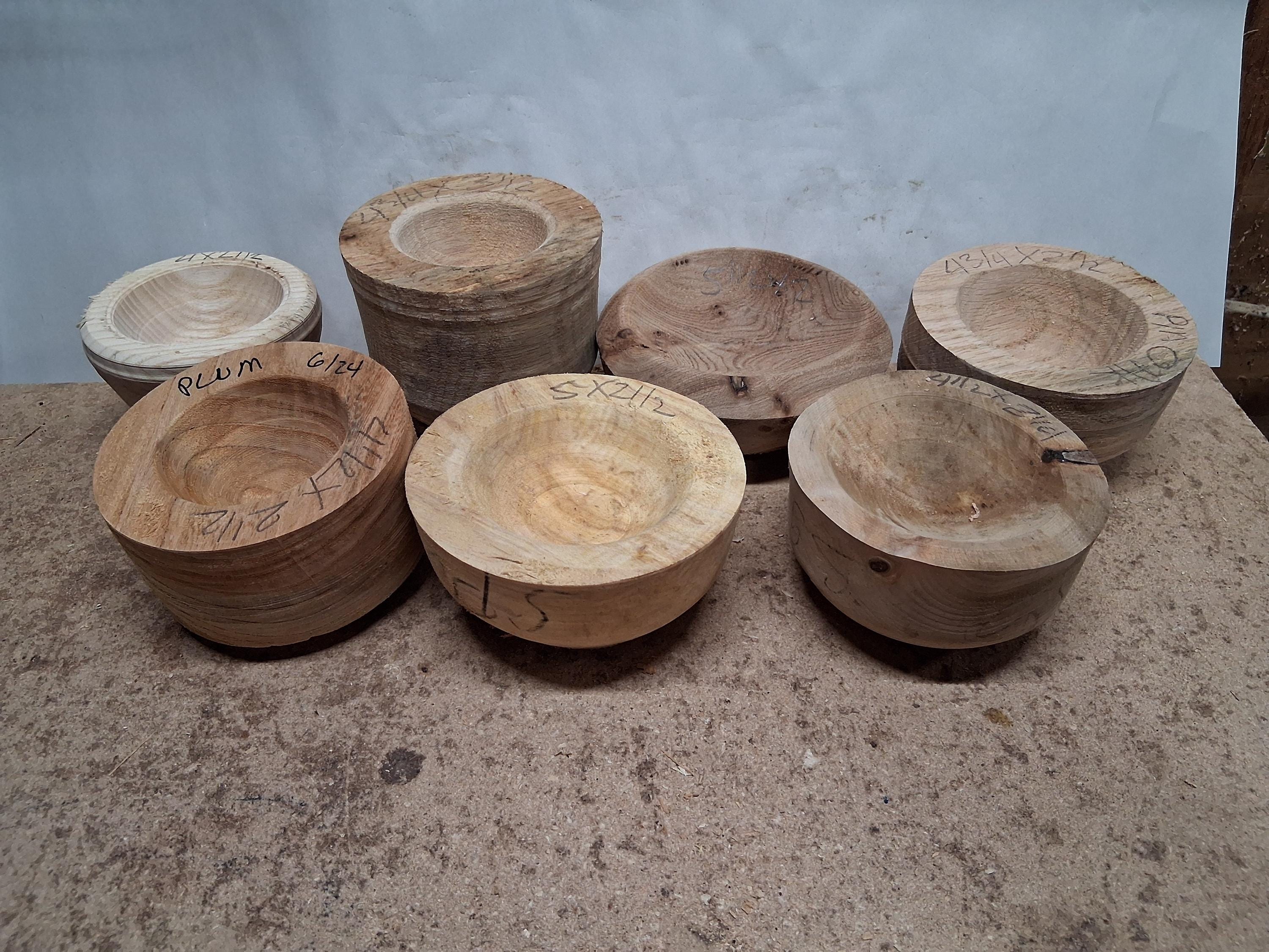 Once Turned Ash Elm Oak Plum Silver Poplar Sweet Gum Wood Bowls Cups