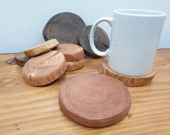 Rustic Wood Slice Coasters - Natural Wood Rounds for Home Decor