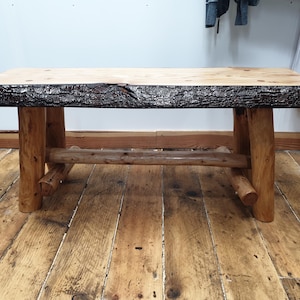 Static Wooden Bench/Table/Potting Stand | Rustic Live-Edge Design