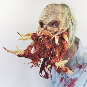 Zombie Halloween Mask, Halloween mask,Necromorph zombie, deadspace,zombie mask,gore,latex mask, cosplay,teeth mask, Halloween costume 2025
